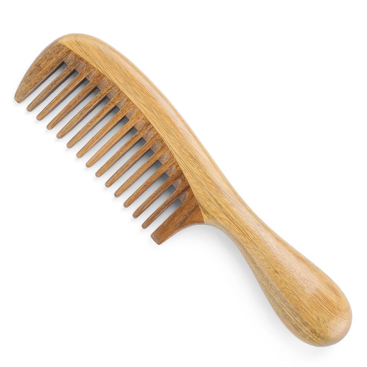 Wide Toothed Sandlewood Hair Comb w/ Handle